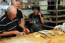 Tasting the finished sourdough product
